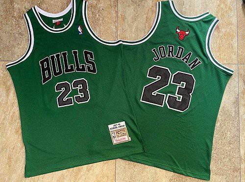 Men's Chicago Bulls Michael Jordan Green 1997 1998 Throwback Jersey