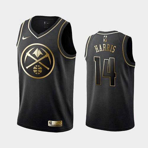Men's Denver Nuggets #14 Gary Harris Black Golden Jersey