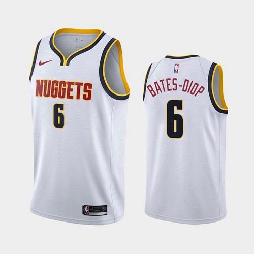 Men's Denver Nuggets #6 Keita Bates-Diop White Association Jersey
