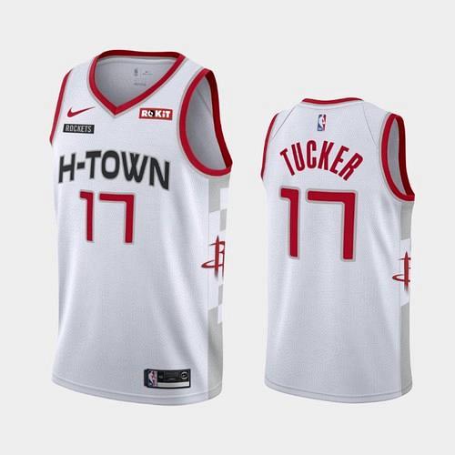 Men's Houston Rockets #17 PJ Tucker 2020 White City Jersey