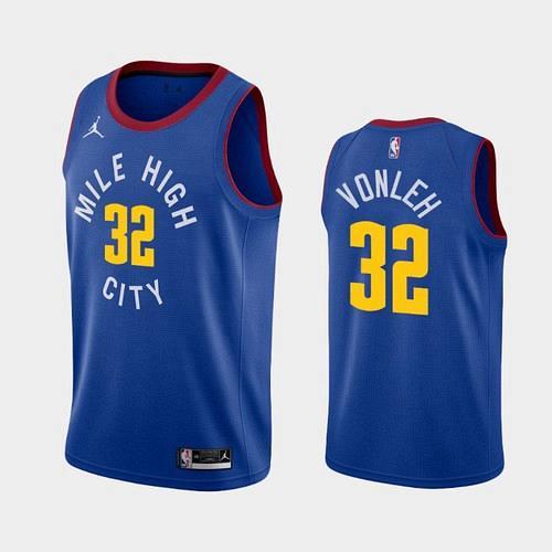 Men's Denver Nuggets #32 Noah Vonleh 2021 Blue Statement Jersey