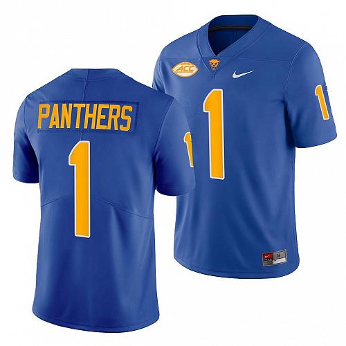 Men #1 Pitt Panthers Blue Limited College Football Jersey Stitched