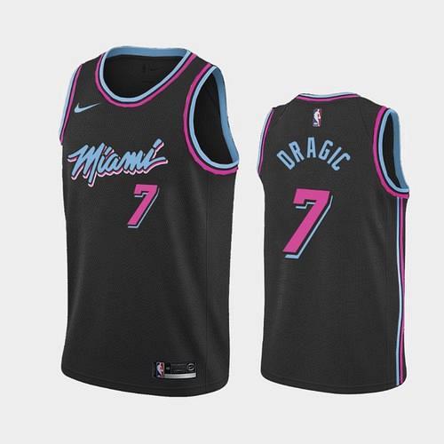 Men's Miami Heat #7 Goran Dragic Black City Jersey