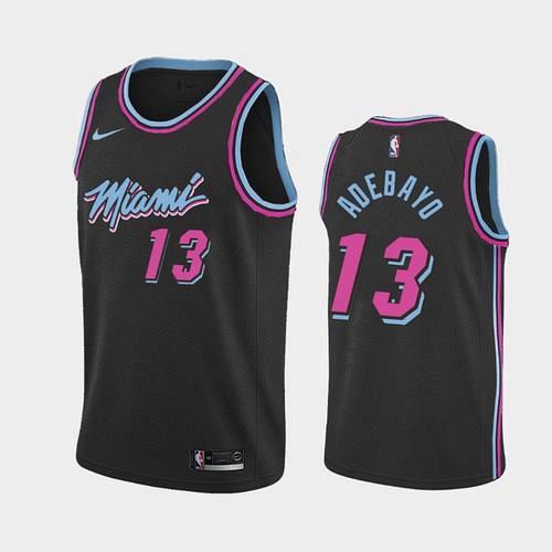 Men's Miami Heat #13 Bam Adebayo Black City Jersey