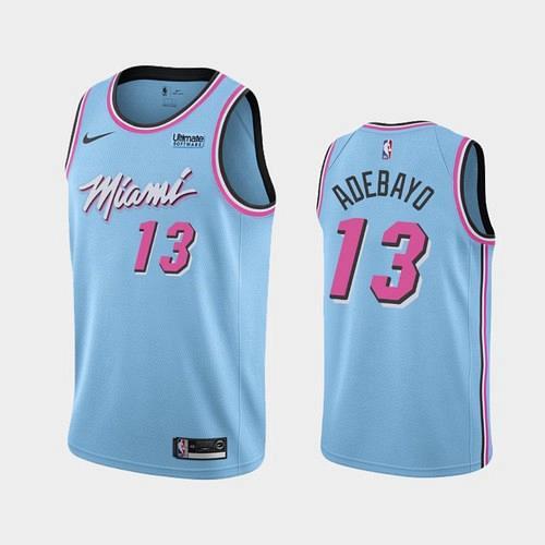 Men's Miami Heat #13 Bam Adebayo 2020 City ViceWave Blue Jersey