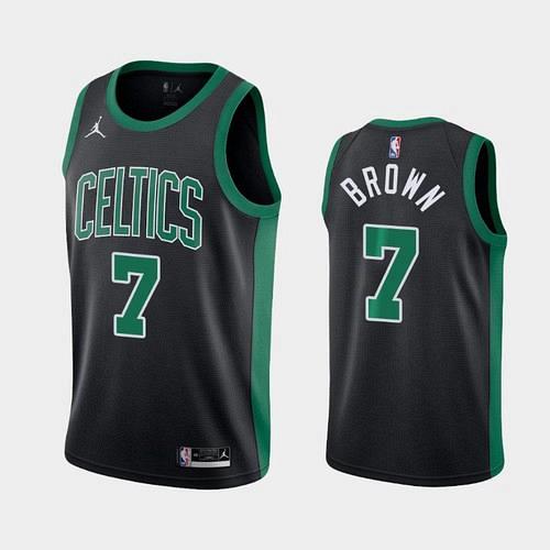 Men's Boston Celtics #7 Jaylen Brown 2020 Black Statement Jersey