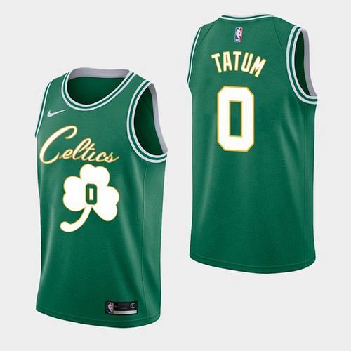 Men's Boston Celtics Jayson Tatum Forever Lucky Green Fashion Jersey