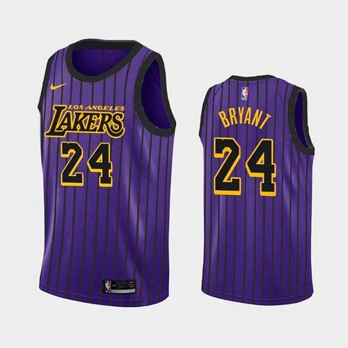 Men's Los Angeles Lakers #24 Kobe Bryant Purple City Jersey