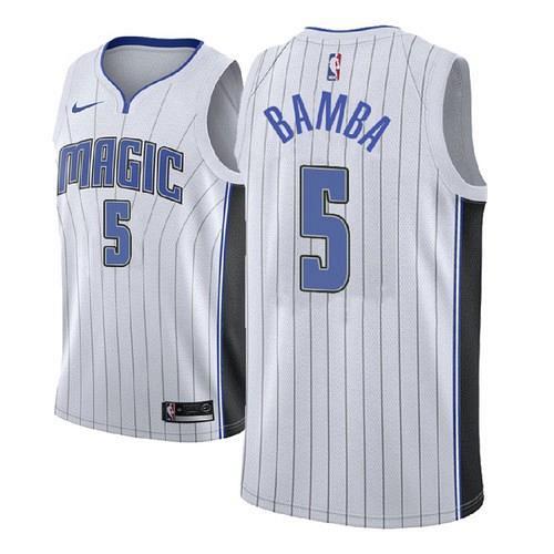 Men's Orlando Magic #5 Mohamed Bamba Association White Jersey