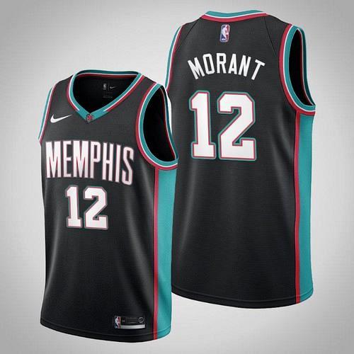 Men's Memphis Grizzlies Ja Morant Black 20th Season Throwbacks Jersey