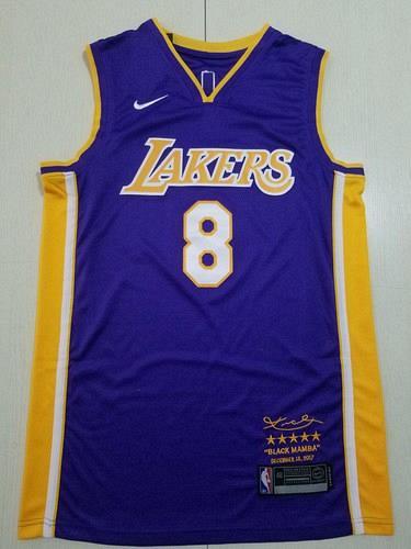 Men's Los Angeles Lakers #8 Kobe Bryant Purple Retired Jersey