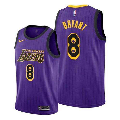 Men's Los Angeles Lakers #8 Kobe Bryant Purple City Edition Jersey