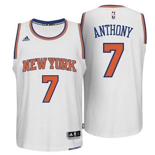 Men's New York Knicks #7 Carmelo Anthony White Jersey