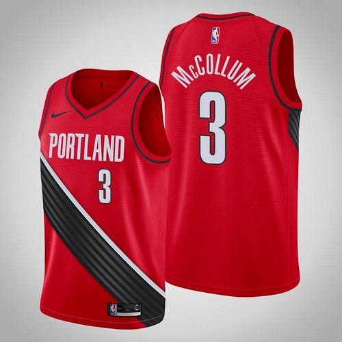 Men's Portland Trail Blazers #3 C.J. McCollum Statement Red Jersey