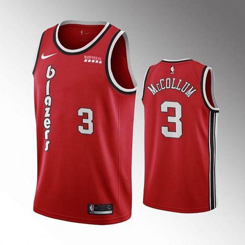 Men's Blazers #3 C.J. McCollum 50th Anniversary Retro Red Jersey