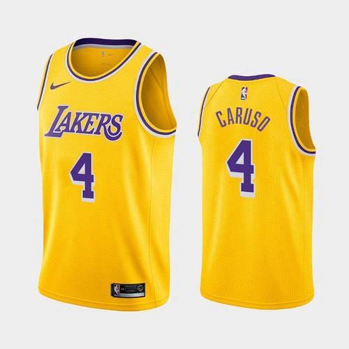 Men's Los Angeles Lakers #4 Alex Caruso Yellow Icon Jersey