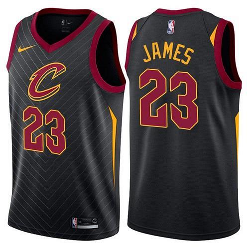 Men's Cleveland Cavaliers #23 LeBron James Black Statement Jersey