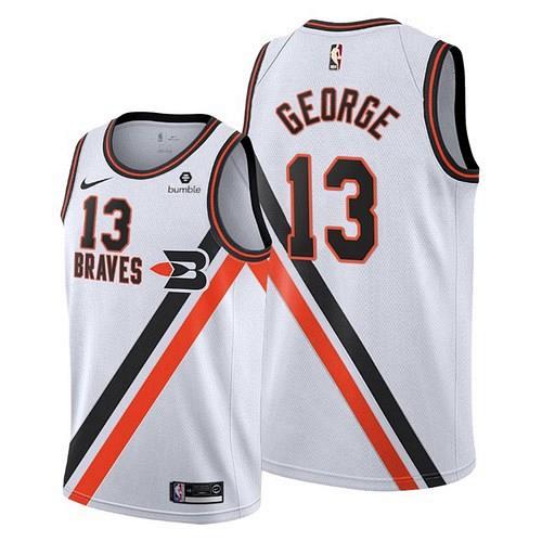 Men's Los Angeles Clippers #13 Paul George 2020 White Classics Jersey