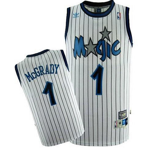 Men's Orlando Magic #1 Tracy McGrady White Throwback Jersey