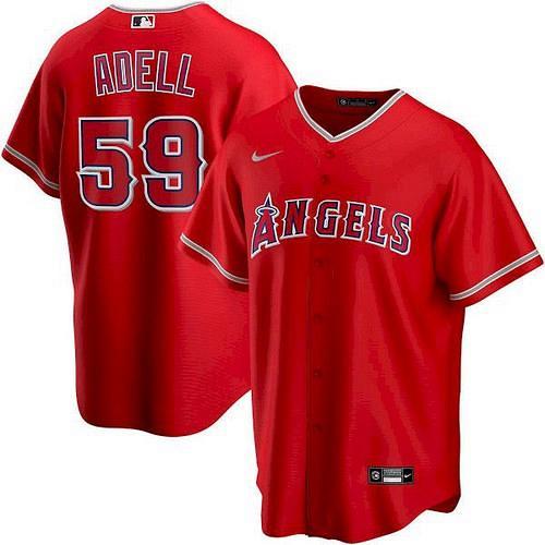 Men Jo Adell Los Angeles Angels Red Replica Player Name Jersey