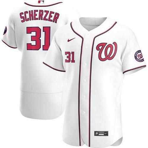 Men Max Scherzer Washington Nationals White Home Authentic Player Jersey