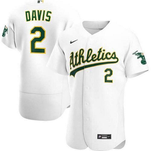 Men Khris Davis Oakland Athletics White Home Authentic Player Jersey