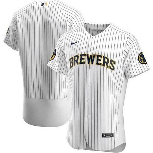 Men Milwaukee Brewers White Alternate Authentic Team Jersey