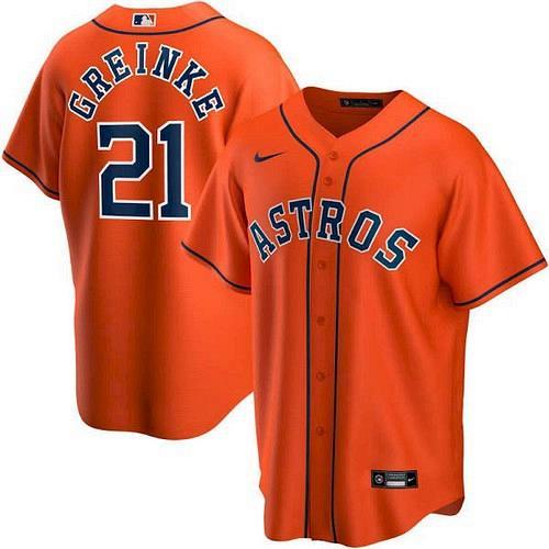 Men Zack Greinke Houston Astros Orange Alternate Replica Player Jersey