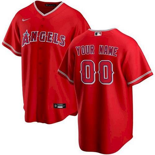 Men Los Angeles Angels Red Alternate Replica Custom Jersey