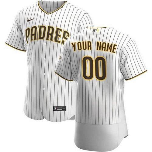 Men's San Diego Padres White Home Authentic Custom Jersey