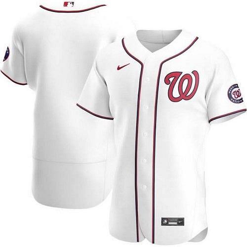 Men's Washington Nationals White Home Authentic Team Jersey