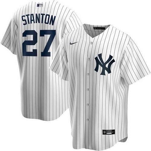 Men Giancarlo Stanton New York Yankees White Home Replica Player Name Jersey