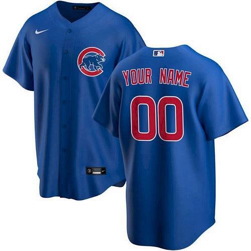 Men Chicago Cubs Royal Alternate Replica Custom Jersey