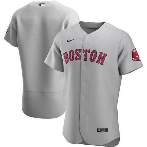 Men Boston Red Sox Gray Road Authentic Team Jersey