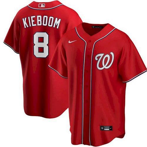 Men Carter Kieboom Washington Nationals Red Alternate Replica Player Name Jersey