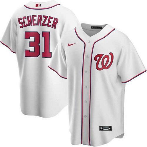 Men Max Scherzer Washington Nationals White Home Replica Player Name Jersey Large