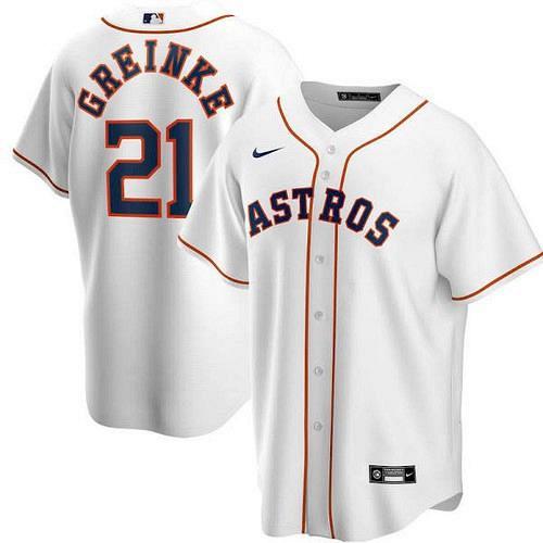 Men Zack Greinke Houston Astros White Home Replica Player Jersey