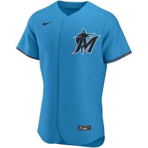 Men Miami Marlins Blue Alternate Authentic Team Jersey