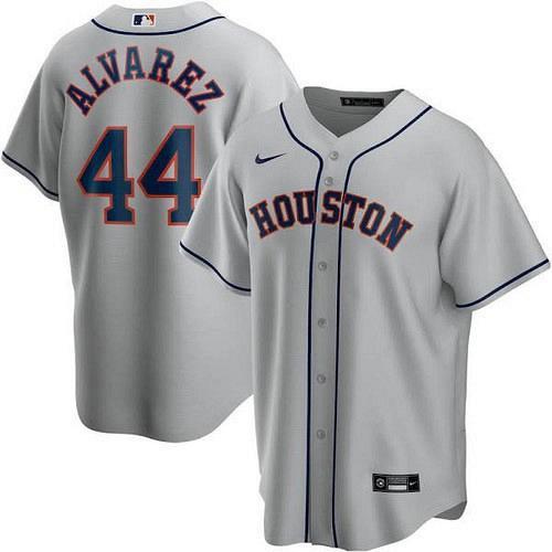 Men lvarez Houston Astros Gray Road Replica Player Jersey Large