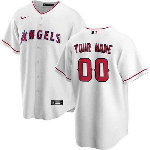 Men Los Angeles Angels White Home Replica Custom Jersey