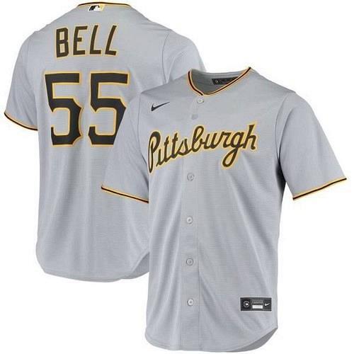 Men Josh Bell Pittsburgh Pirates Gray Road Replica Player Jersey