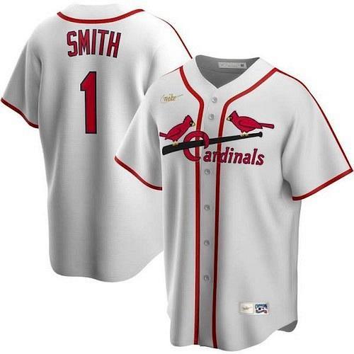 Men Ozzie Smith St. Louis Cardinals White Home Cooperstown Collection Player Jersey