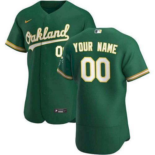 Men Oakland Athletics Kelly Green Alternate Authentic Custom Jersey