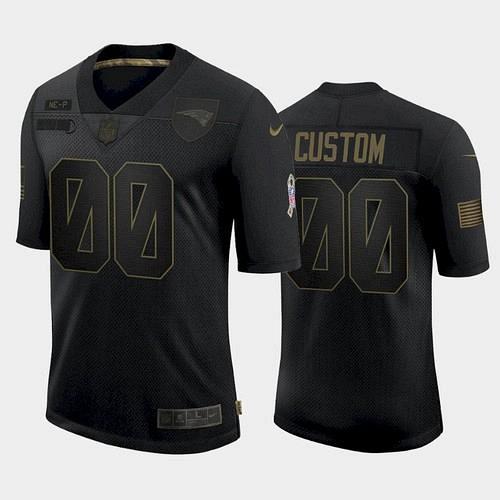 Men Patriots Custom 2021 Salute to Service Limited Jersey - Black