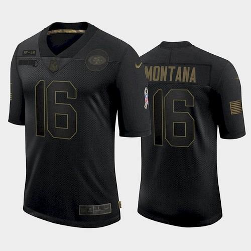 Men 49ers Joe Montana 2021 Salute to Service Retired Limited Jersey
