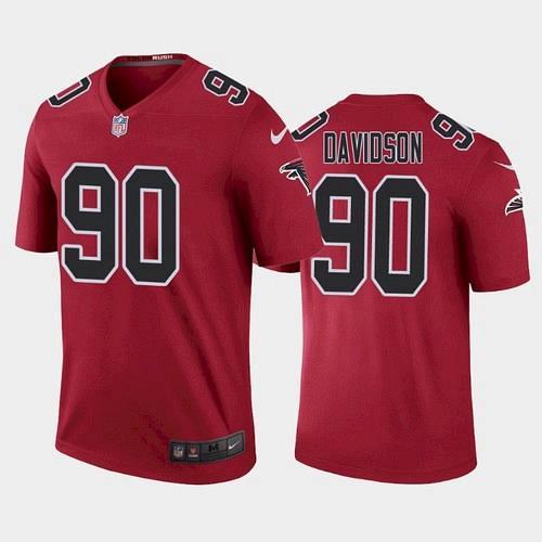 Men Atlanta Falcons Marlon Davidson Color Rush Legend Jersey - Red