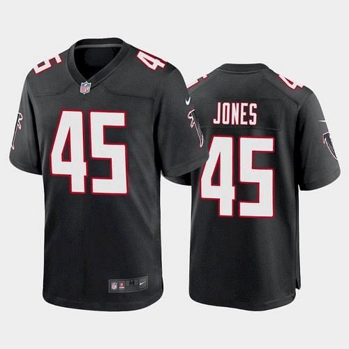 Men Atlanta Falcons Deion Jones 2021 Throwback Game Jersey - Black