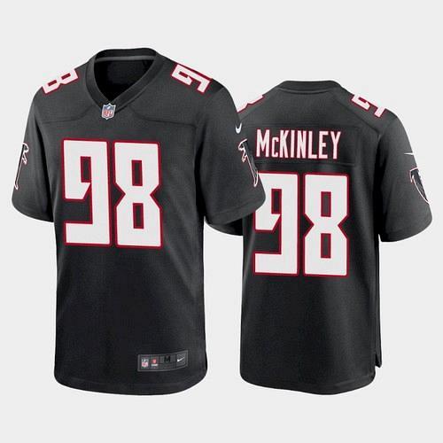 Men Falcons Takkarist McKinley 2021 Throwback Game Jersey - Black