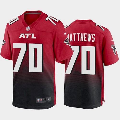 Men's Atlanta Falcons Jake Matthews 2021 Game Jersey - Red