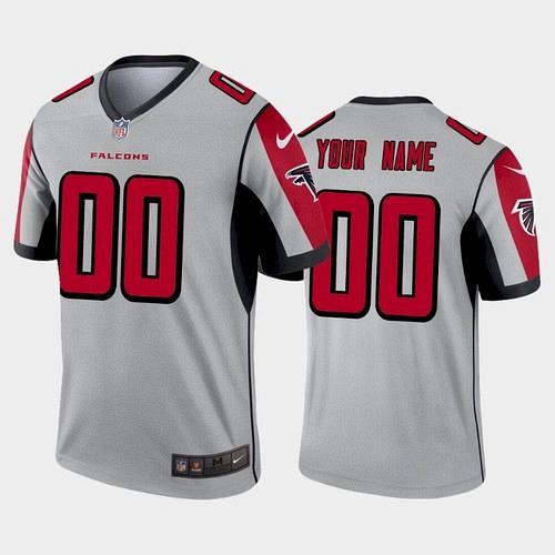Men's Atlanta Falcons Custom Inverted Legend Jersey - Silver